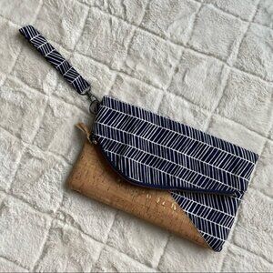 Cartera Designs | Navy Chevron & Goil Foil Cork Leather | Tainted Love Clutch
